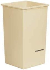 PRO-SOURCE - 41 Qt Beige Rectangle Trash Can - Polyethylene, 19-7/8" High x 11" Long x 15-3/4" Wide - Exact Tool & Supply