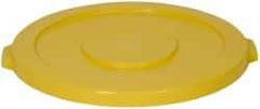 PRO-SOURCE - Round Lid for Use with 32 Gal Round Trash Cans - Yellow, Plastic, For Huskee Trash Cans - Exact Tool & Supply