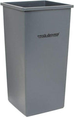 PRO-SOURCE - 32 Gal Gray Square Trash Can - Polyethylene, 31-3/4" High - Exact Tool & Supply