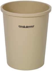 PRO-SOURCE - 44 Qt Beige Round Trash Can - Polyethylene, 18-7/8" High - Exact Tool & Supply