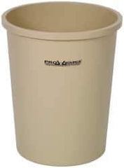 PRO-SOURCE - 44 Qt Beige Round Trash Can - Polyethylene, 18-7/8" High - Exact Tool & Supply