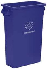 PRO-SOURCE - 23 Gal Blue Rectangle Recycling Container - Polyethylene, 15" High x 11" Long x 23" Wide - Exact Tool & Supply