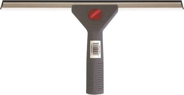 PRO-SOURCE - 14" Rubber Blade Window Washer/Squeegee - Blue, Plastic Holder - Exact Tool & Supply