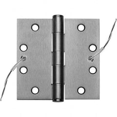 Stanley - 4-1/2" Long x 4-1/2" Wide Grade 1 Steel Full Mortise, Concealed Electric Commercial Hinge - Exact Tool & Supply
