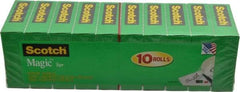 3M - 3/4" x 27.78 Yd Clear Acrylic Adhesive Transparent Tape - Cellulose Acetate Backing, 1.5 mil Thick, Series 810K10 - Exact Tool & Supply