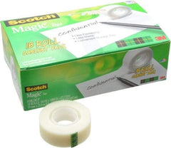 3M - 3/4" x 27.78 Yd Clear Acrylic Adhesive Transparent Tape - Cellulose Acetate Backing, 1.5 mil Thick, Series 810 - Exact Tool & Supply