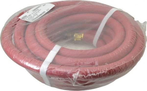 Value Collection - 1/2" ID x 0.812" OD 25' Long Multipurpose Air Hose - MNPT x MNPT Ends, 250 Working psi, 1/2" Fitting, Red - Exact Tool & Supply