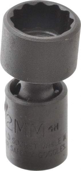 Proto - 1/4" Drive 12mm Standard Universal Impact Socket - 12 Points, 1-19/32" OAL - Exact Tool & Supply