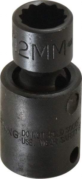 Proto - 3/8" Drive 12mm Standard Universal Impact Socket - 6 Points, 2" OAL - Exact Tool & Supply