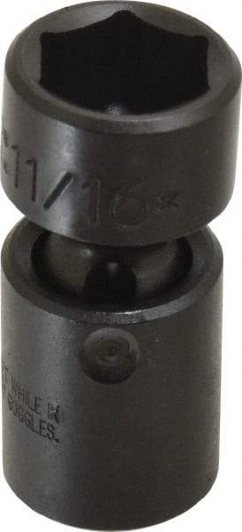 Proto - 3/8" Drive 11/16" Standard Universal Impact Socket - 6 Points, 2" OAL - Exact Tool & Supply