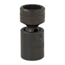 Proto - 3/8" Drive 17mm Deep Universal Impact Socket - 12 Points, 2-3/32" OAL - Exact Tool & Supply