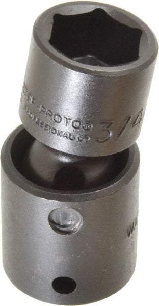Proto - 1/2" Drive 3/4" Standard Universal Impact Socket - 6 Points, 2-19/32" OAL - Exact Tool & Supply