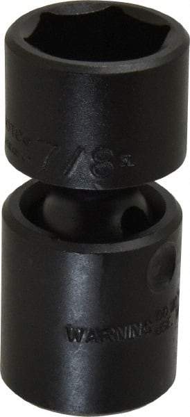 Proto - 1/2" Drive 7/8" Standard Universal Impact Socket - 6 Points, 2-19/32" OAL - Exact Tool & Supply