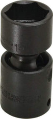 Proto - 1/2" Drive 1" Standard Universal Impact Socket - 6 Points, 2-29/32" OAL - Exact Tool & Supply