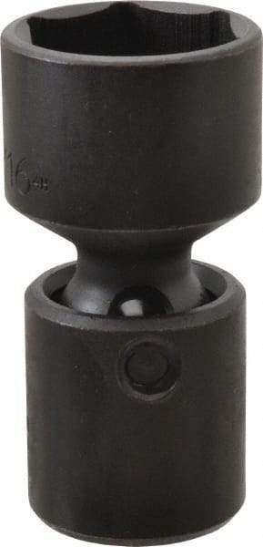 Proto - 1/2" Drive 1-3/16" Standard Universal Impact Socket - 6 Points, 3-3/32" OAL - Exact Tool & Supply