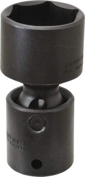 Proto - 1/2" Drive 1-1/4" Standard Universal Impact Socket - 6 Points, 3-13/64" OAL - Exact Tool & Supply