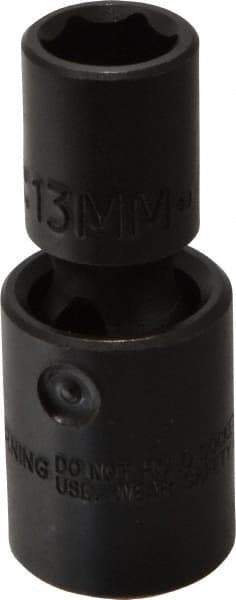 Proto - 1/2" Drive 13mm Standard Universal Impact Socket - 6 Points, 2-19/32" OAL - Exact Tool & Supply