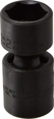 Proto - 1/2" Drive 22mm Standard Universal Impact Socket - 6 Points, 2-19/32" OAL - Exact Tool & Supply