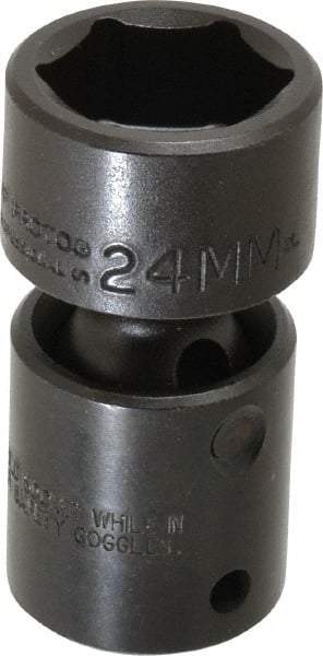 Proto - 1/2" Drive 24mm Standard Universal Impact Socket - 6 Points, 2-11/16" OAL - Exact Tool & Supply