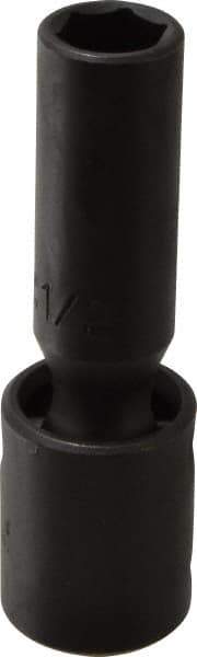 Proto - 1/2" Drive 1/2" Deep Universal Impact Socket - 6 Points, 3-19/32" OAL - Exact Tool & Supply