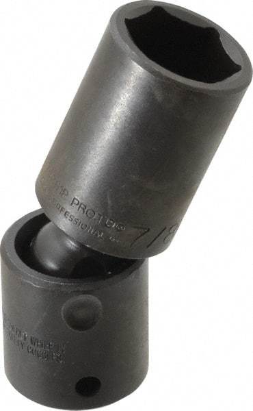 Proto - 1/2" Drive 7/8" Deep Universal Impact Socket - 6 Points, 3-1/2" OAL - Exact Tool & Supply