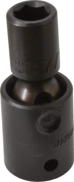 Proto - 1/2" Drive 7/16" Standard Universal Impact Socket - 6 Points, 2-19/32" OAL - Exact Tool & Supply