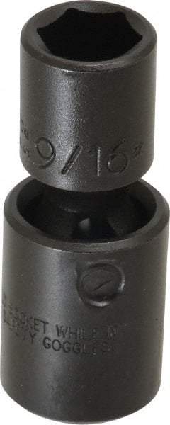 Proto - 1/2" Drive 9/16" Standard Universal Impact Socket - 6 Points, 2-19/32" OAL - Exact Tool & Supply