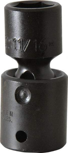 Proto - 1/2" Drive 11/16" Standard Universal Impact Socket - 6 Points, 2-19/32" OAL - Exact Tool & Supply