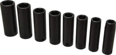 Proto - 8 Piece 1/2" Drive Black Finish Deep Well Impact Socket Set - 6 Points, 1/2" to 15/16" Range, Inch Measurement Standard - Exact Tool & Supply