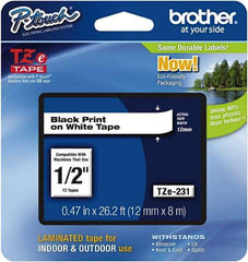 Brother - 1/2" Wide, White Label Tape - For Label Maker - Exact Tool & Supply
