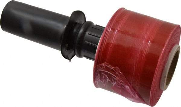 Stretch Associates - 3" x 1,000' 80 Gauge Red Bundling Stretch Film with Dispenser - 4 Piece, 80 Gauge, Red - Exact Tool & Supply