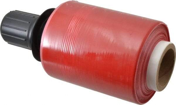 Stretch Associates - 5" x 1,000' 80 Gauge Red Bundling Stretch Film with Dispenser - 4 Piece, 80 Gauge, Red - Exact Tool & Supply