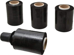 Stretch Associates - 5" x 1,000' 80 Gauge Black Bundling Stretch Film with Dispenser - 4 Piece, 80 Gauge, Black - Exact Tool & Supply
