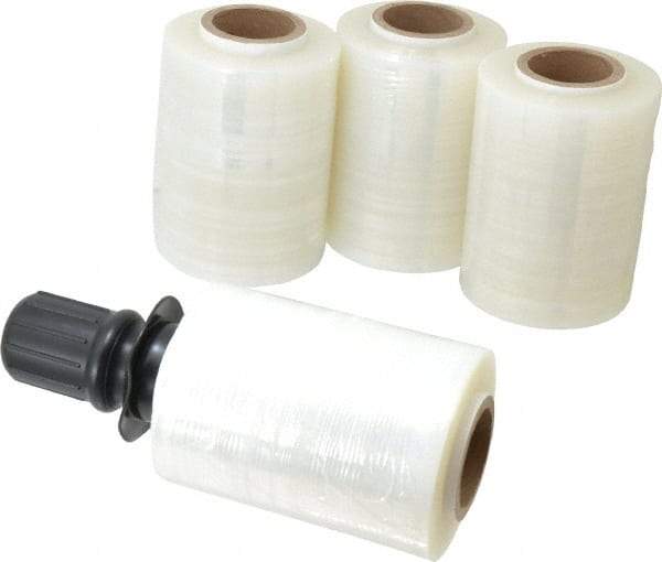 Stretch Associates - 5" x 600' 150 Gauge Clear Bundling Stretch Film with Dispenser - 4 Piece, 150 Gauge, Clear - Exact Tool & Supply