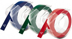 Dymo - Red, Green, Blue Embossing Tape - For DYMO Office Express & Office Mate Embossers - Exact Tool & Supply