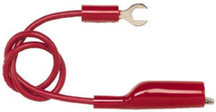 Pomona - Red Electrical Test Equipment Clip - Use with Insulated Spade Lug - Exact Tool & Supply