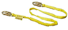 Miller - 6' Long, 2 Leg Locking Snap Hook Harness Shock Absorbing Lanyard - Polyester Webbing, Locking Snap Hook Anchorage Connection - Exact Tool & Supply