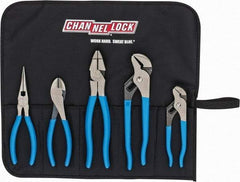 Channellock - 5 Piece Plier Set - Comes in Tool Roll - Exact Tool & Supply