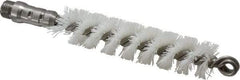 Schaefer Brush - 4-1/2" Long x 1" Diam Nylon Tube Brush - Single Spiral, 7" OAL, 0.018" Filament Diam, 1/4" Shank Diam - Exact Tool & Supply