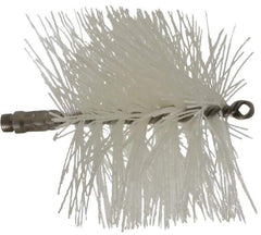 Schaefer Brush - 4-1/2" Long x 6" Diam Nylon Tube Brush - Single Spiral, 7" OAL, 0.045" Filament Diam, 1/4" Shank Diam - Exact Tool & Supply