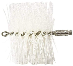 Schaefer Brush - 4-1/2" Long x 8" Diam Nylon Tube Brush - Single Spiral, 7" OAL, 0.06" Filament Diam, 1/4" Shank Diam - Exact Tool & Supply