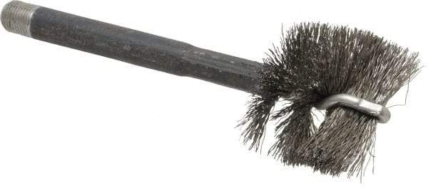 Red Head - 1-1/2" Long x 1-5/8" Diam Steel Wire Brush - Single Spiral, 1" Anchor Size, 5-1/4" OAL, 1-1/8" Shank Diam - Exact Tool & Supply