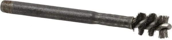 Red Head - 1-1/2" Long x 5/8" Diam Steel Wire Brush - Single Spiral, 3/8" Anchor Size, 4-7/8" OAL, 0.438" Shank Diam - Exact Tool & Supply