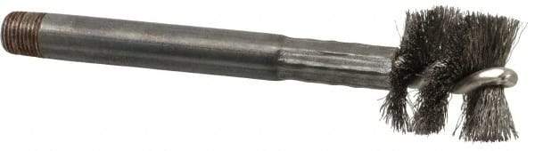 Red Head - 1-1/2" Long x 1" Diam Steel Wire Brush - Single Spiral, 5/8" Anchor Size, 4-7/8" OAL, 3/4" Shank Diam - Exact Tool & Supply