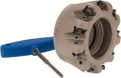 Iscar - 4" Cut Diam, 0.47" Max Depth, 1-1/2" Arbor Hole, 9 Inserts, H400 RNHU 1606 Insert Style, Indexable Copy Face Mill - H400 FR-16 Cutter Style, 2" High, Through Coolant, Series Helido - Exact Tool & Supply