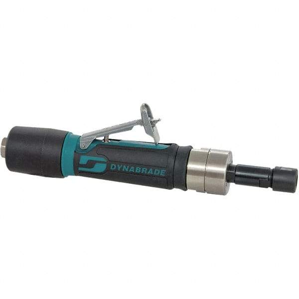 Dynabrade - 1/4" Collet, Straight Handle, Air Angle Die Grinder - 3,200 RPM, Rear Exhaust, 26 CFM, 0.4 hp, 90 psi, 1/4 NPT Inlet - Exact Tool & Supply