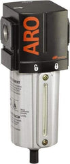 ARO/Ingersoll-Rand - 3/4" Port, 7.913" High x 2.874" Wide Standard Filter with Metal Bowl, Automatic Drain - 216 SCFM, 250 Max psi, 175°F Max Temp, Sight Glass Included, Modular Connection, 2.8 oz Bowl Capacity - Exact Tool & Supply