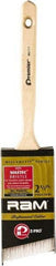 Premier Paint Roller - 2-1/2" Angled Polyester Angular Brush - 3-1/2" Bristle Length, 2" Wood Sash Handle - Exact Tool & Supply