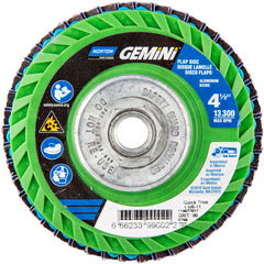 ‎4-1/2 × 5/8 - 11″ Gemini Plastic Flat Flap Disc Type 27 P80 Grit R766 Zirconia Alumina - Exact Tool & Supply
