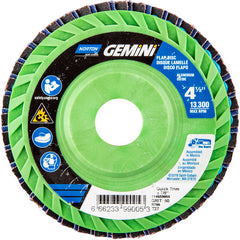 ‎4-1/2 × 7/8″ Gemini Plastic Flat Flap Disc Type 27 P60 Grit R766 Zirconia Alumina - Exact Tool & Supply